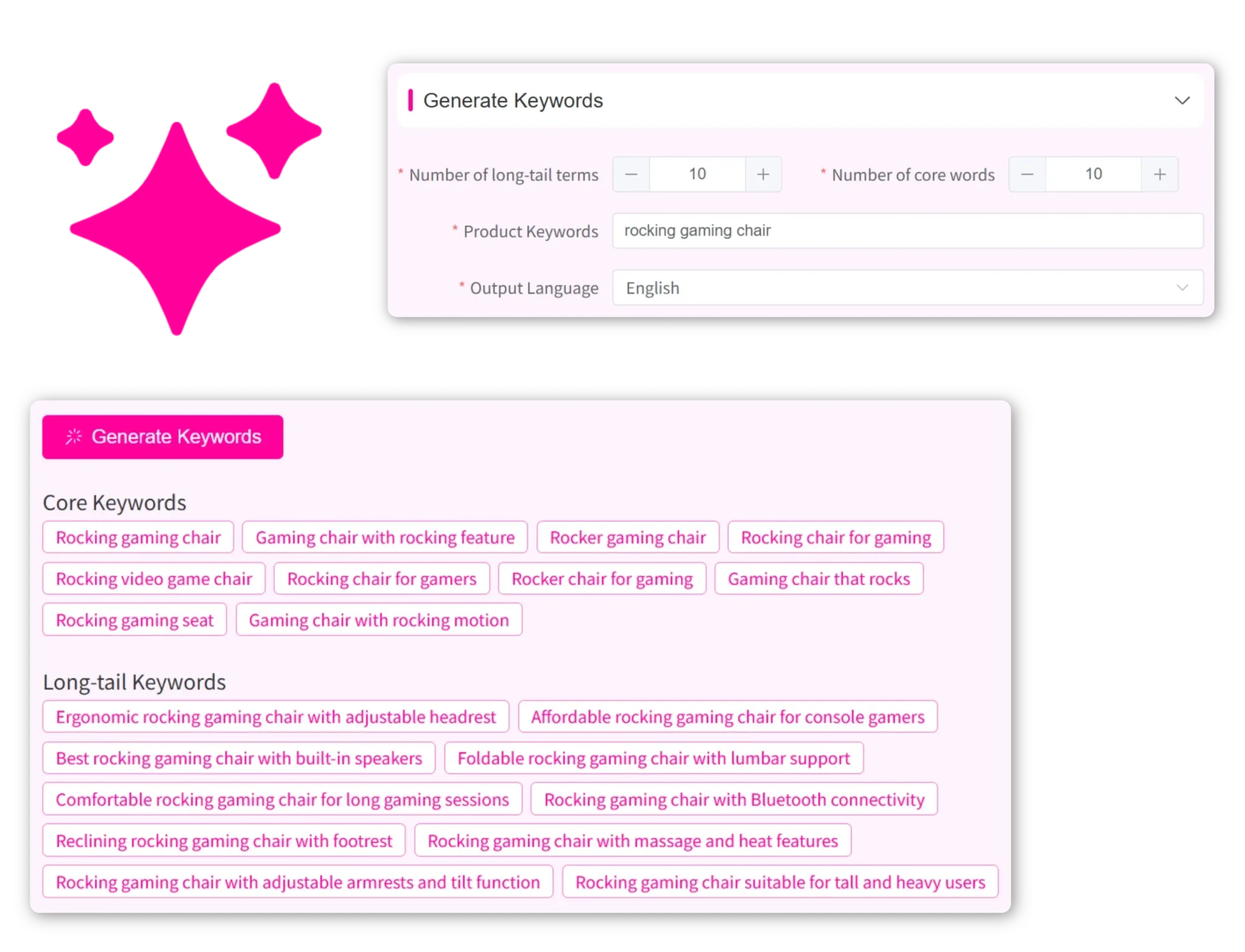 Accurate AI-generated product keywords