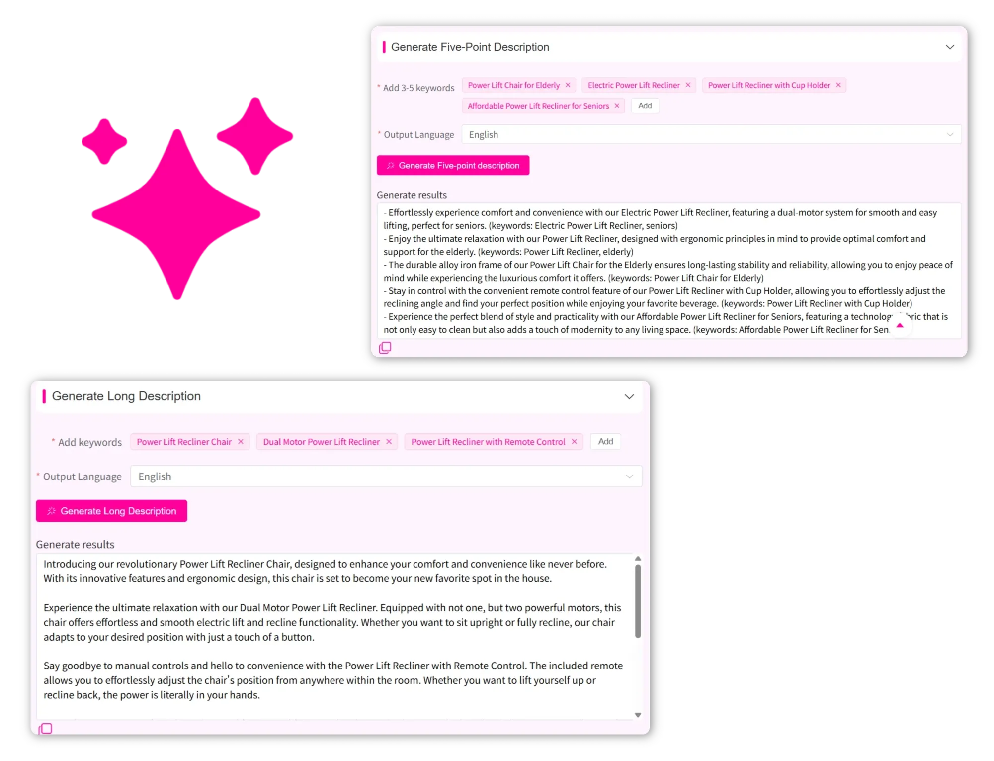 Professional product description generator